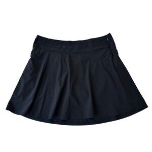 Athleta All Day Skort Size 16 Black Tennis Pickleball Golf Side Zip Athletic